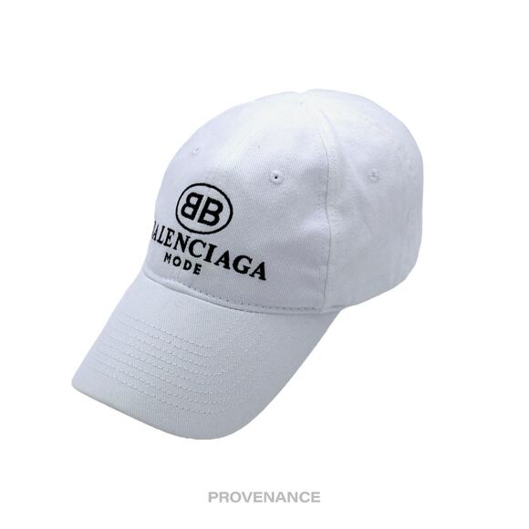🔴 Balenciaga BB Logo Mode Embroidered Cap Hat - White - Picture 2 of 10